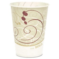 Waxed Paper Cold Cups, 9 oz, Symphony Design, 100/Bag